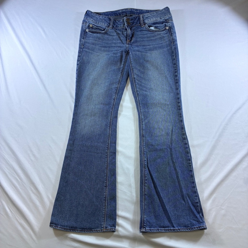 American Eagle Artist Flare Jeans Womens 4 Short Blue Denim VTG Y2K Low Rise